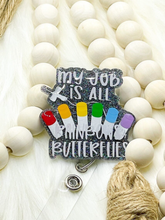 Load image into Gallery viewer, Rainbows & Butterflies Badge Reel