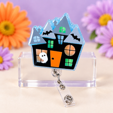 Load image into Gallery viewer, Haunted Mansion Glow Badge Reel | Medical Badge Reels | Cute Badge Reels | Nurse Badge Reel | Custom Badge Reel | ID Holder | Glow in Dark
