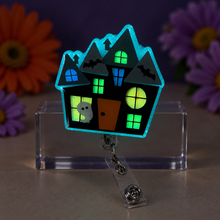 Load image into Gallery viewer, Haunted Mansion Glow Badge Reel | Medical Badge Reels | Cute Badge Reels | Nurse Badge Reel | Custom Badge Reel | ID Holder | Glow in Dark
