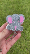Load and play video in Gallery viewer, Sitting elephant Badge Reel—Medical Badge Reels—Cute Badge Reels—Nurse Badge Reel—Custom Badge Reel—Fun Badge Reel-stitch badge reel
