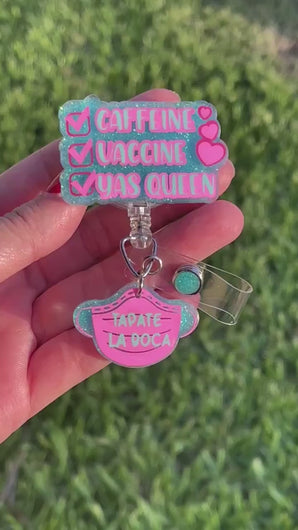 Nurse Badge Reel—Medical Badge Reels—Cute Badge Reels—Nurse Badge Reel—Custom Badge Reel—Fun Badge Reel-Vaccinated badge reel-Face Mask