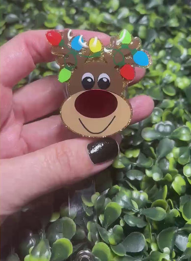 Christmas Rudolph Badge Reel | Medical Badge Reels | Cute Badge Reels | Nurse Badge Reel | Custom Badge Reel | ID Holder | Christmas
