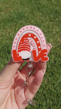 Load and play video in Gallery viewer, Valentine Rainbow Gnome Badge Reel

